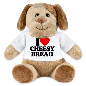 I love cheese bread. My favorite food: cheese bread. - MiniFeet® Dog Helge - white - Front
