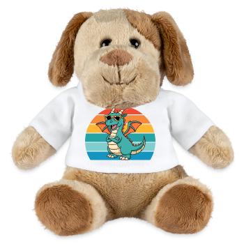 Retro Drache Mit Style Und Sonnenbrille - MiniFeet® Hund Helge - Weiß - Vorne