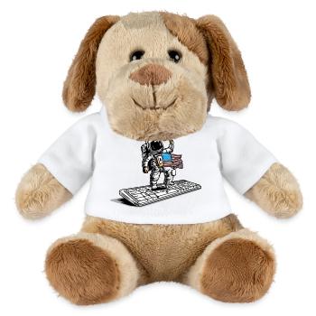 CONQUÊTE DE L'ESPACE - humour geek astronaute - Chien en peluche Helge MiniFeet® - blanc - Devant
