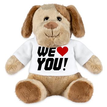 Silhouette en contraste de cœur - Chien en peluche Helge MiniFeet® - blanc - Devant