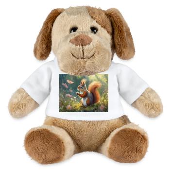 Eichhörnchen im Blumengarten - MiniFeet® Hund Helge - Weiß - Vorne