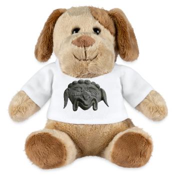 grinsende Steinmaske - MiniFeet® Hund Helge - Weiß - Vorne