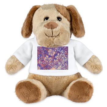 Fleurs psychédéliques imprimées néon - Chien en peluche Helge MiniFeet® - blanc - Devant