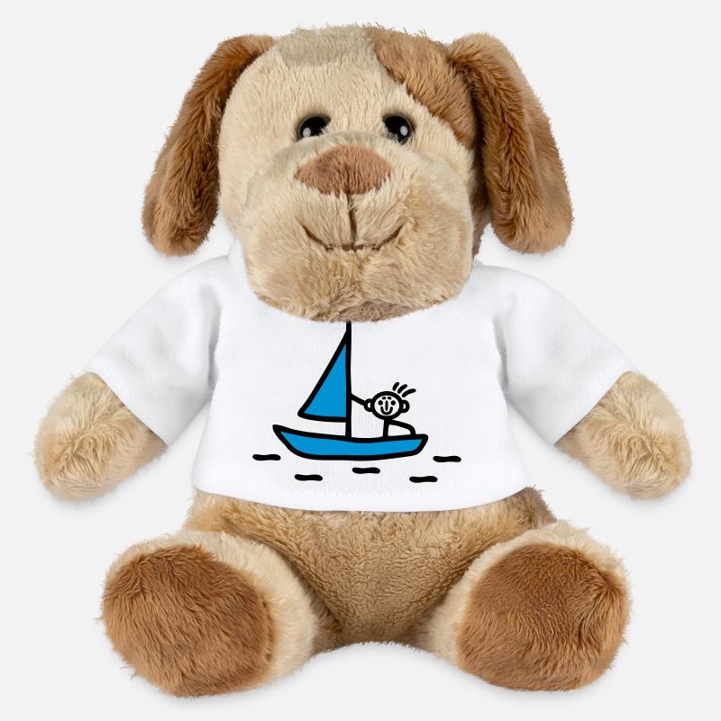 Strichmännchen segeln - V2 - MiniFeet® Hund Helge - Weiß