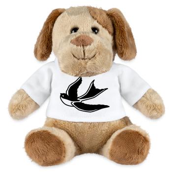 Swallow – Elegant bird in flight as a silhouette - MiniFeet® Dog Helge - white - Front