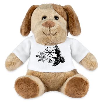 Hugin et Munin avec Vegvisir Valknut - Chien en peluche Helge MiniFeet® - blanc - Devant