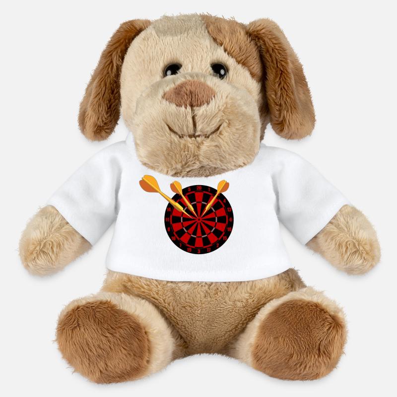 Fléchettes Flèches et jeu de fléchettes - Chien en peluche Helge MiniFeet® - blanc