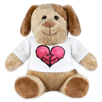 Cœur de crâne - Chien en peluche Helge MiniFeet® - blanc - Devant