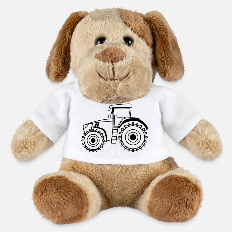 Tractor Symbol Outline Agriculture - MiniFeet® Dog Helge - white