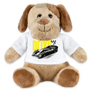 La voiture de course des années 80 conduit le pilote rapide - Chien en peluche Helge MiniFeet® - blanc - Devant
