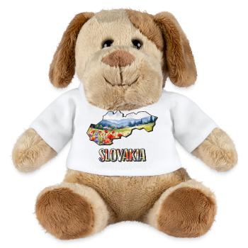 Aquarell Landkarte Slowakei - MiniFeet® Hund Helge - Weiß - Vorne
