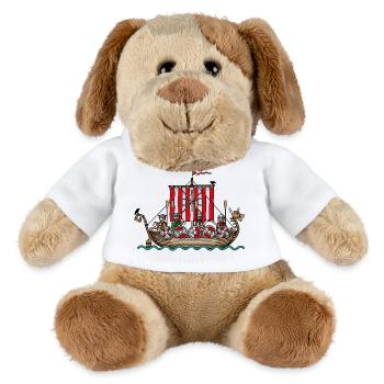 Navire viking - Chien en peluche Helge MiniFeet® - blanc - Devant