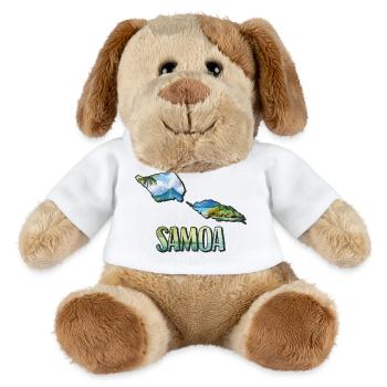 Watercolor Map Samoa - MiniFeet® Dog Helge - white - Front