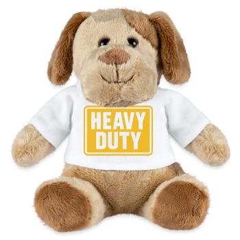 Heavy Duty Construction Warning Sign - MiniFeet® Dog Helge - white - Front