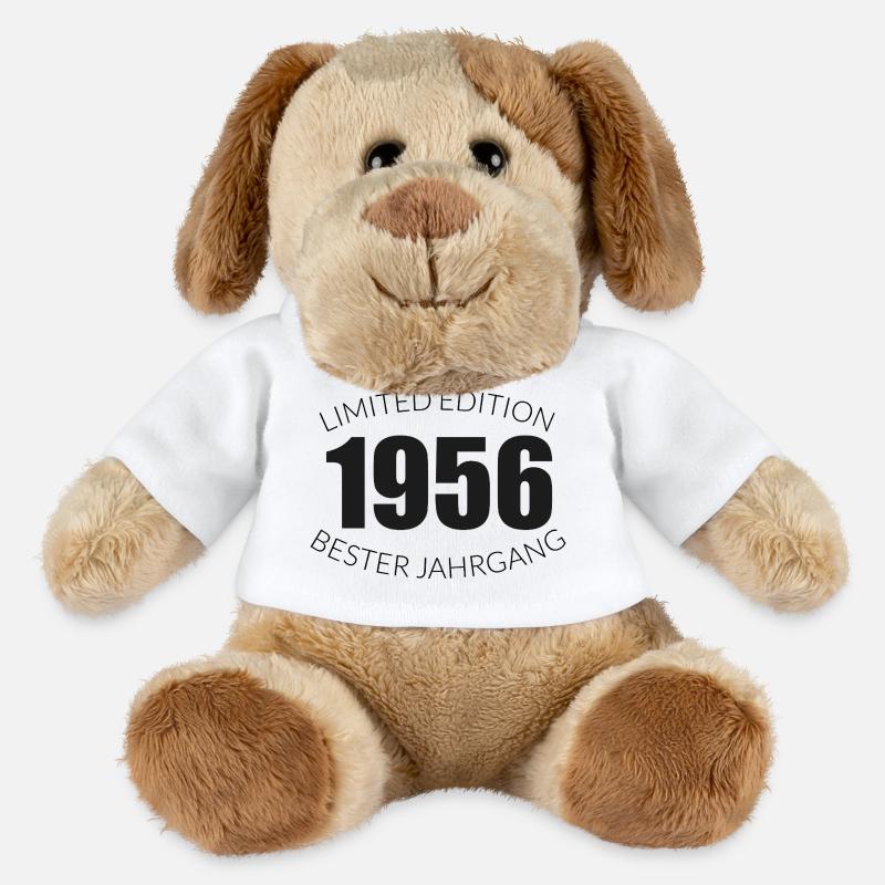 70. Geburtstag - 1956 - Limited Edition - Bester - MiniFeet® Hund Helge - Weiß