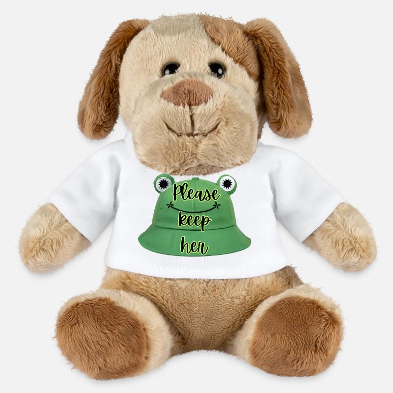 Please keep here - Frog hat - MiniFeet® Dog Helge - white