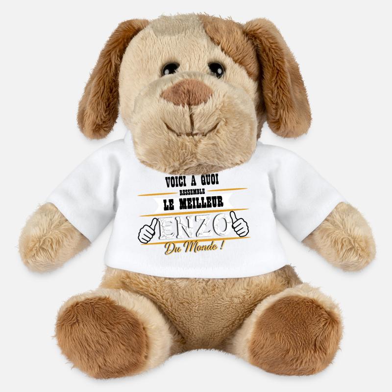 Bester Enzo der Welt - MiniFeet® Hund Helge - Weiß