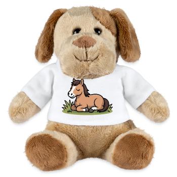 Kuscheliges Pferdchen im Gras - MiniFeet® Hund Helge - Weiß - Vorne