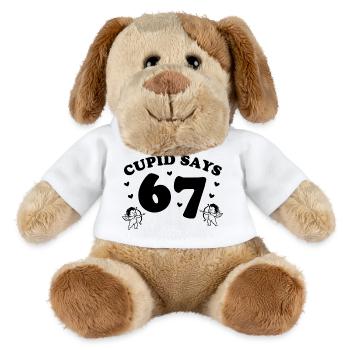 Cupid Says 67 – playful Cupid design - MiniFeet® Dog Helge - white - Front