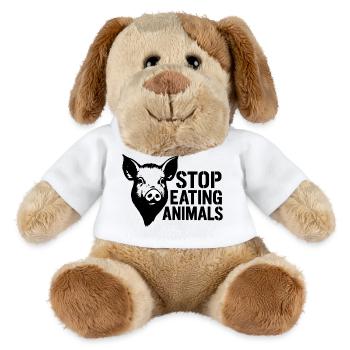 Schweinekopf Protest Stoppt Tieressen - MiniFeet® Hund Helge - Weiß - Vorne