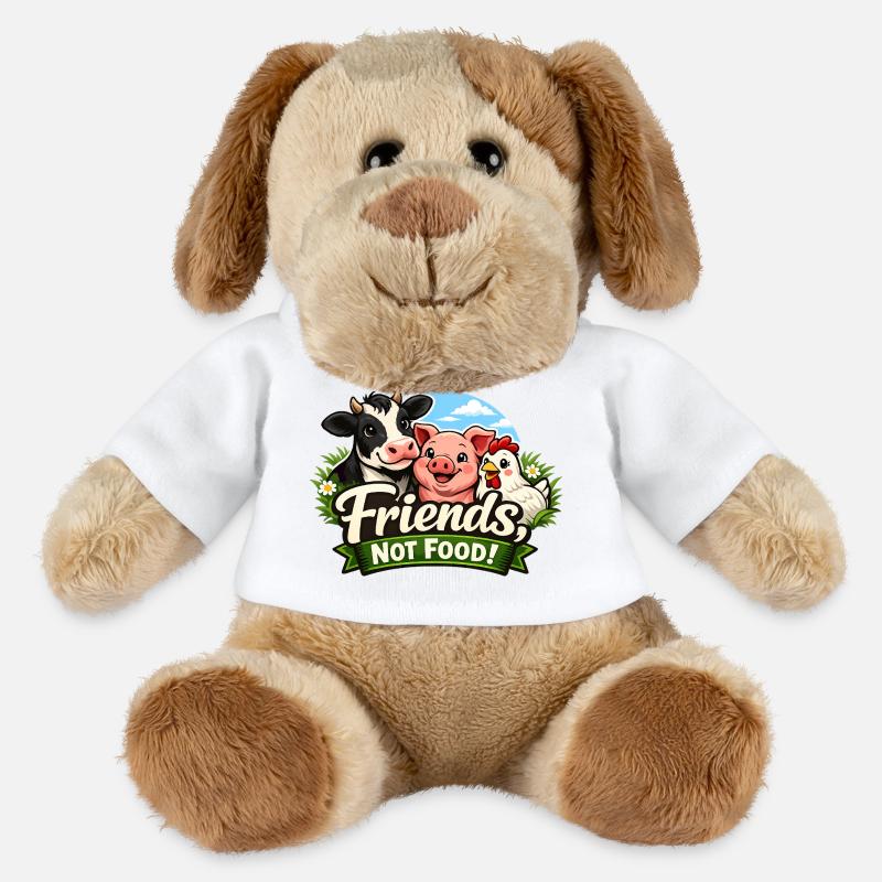 Amis pas nourriture – Déclaration acceptant les animaux de compagnie - Chien en peluche Helge MiniFeet® - blanc