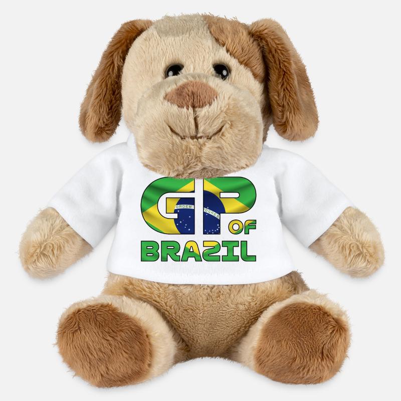 brazil_gp - Chien en peluche Helge MiniFeet® - blanc
