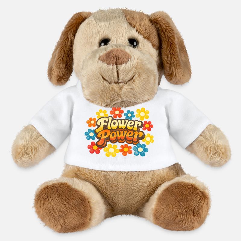 Flower Power Retro - MiniFeet® Hund Helge - Weiß