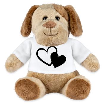 Valentines Black Heart, Valentine's Day - MiniFeet® Dog Helge - white - Front