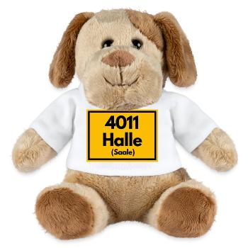 OLD POSTCODE POSTCODE RETRO 4011 HALLE (SAAALE) - MiniFeet® Dog Helge - white - Front