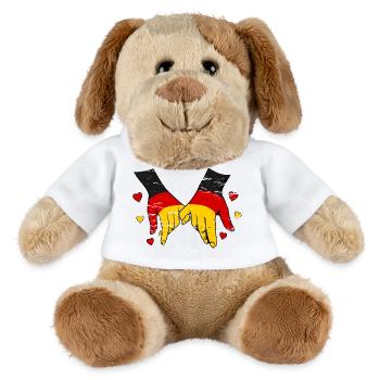 Germany flag holding hands used - MiniFeet® Dog Helge - white - Front