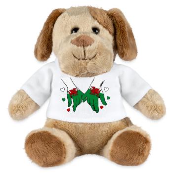 Wales_Flagge_Haendehalten - Chien en peluche Helge MiniFeet® - blanc - Devant