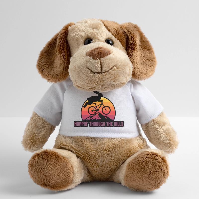 Sautant à travers les collines Vélo rétro Rabbit Chien en peluche Helge MiniFeet®
