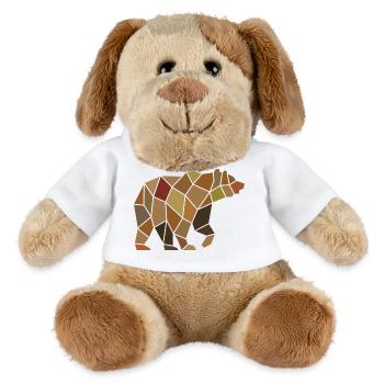 Ours géométrique à partir de Mosaic Polygon - Chien en peluche Helge MiniFeet® - blanc - Devant