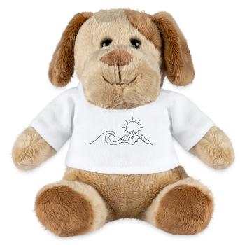 One Line Sommer - Minimalistische Sommerkulisse - MiniFeet® Hund Helge - Weiß - Vorne