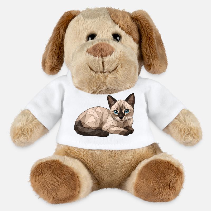 Findus Geometric Cat with Blue Eyes - MiniFeet® Dog Helge - white