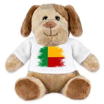Benin_Flagge_used - Chien en peluche Helge MiniFeet® - blanc - Devant