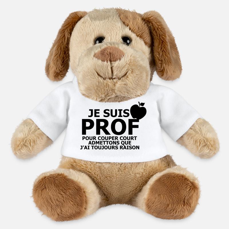 Je suis Prof - Chien en peluche Helge MiniFeet® - blanc