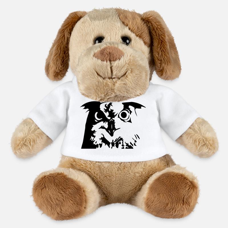 Eule, Owl - Grafik, Vogel, UHU - MiniFeet® Hund Helge - Weiß