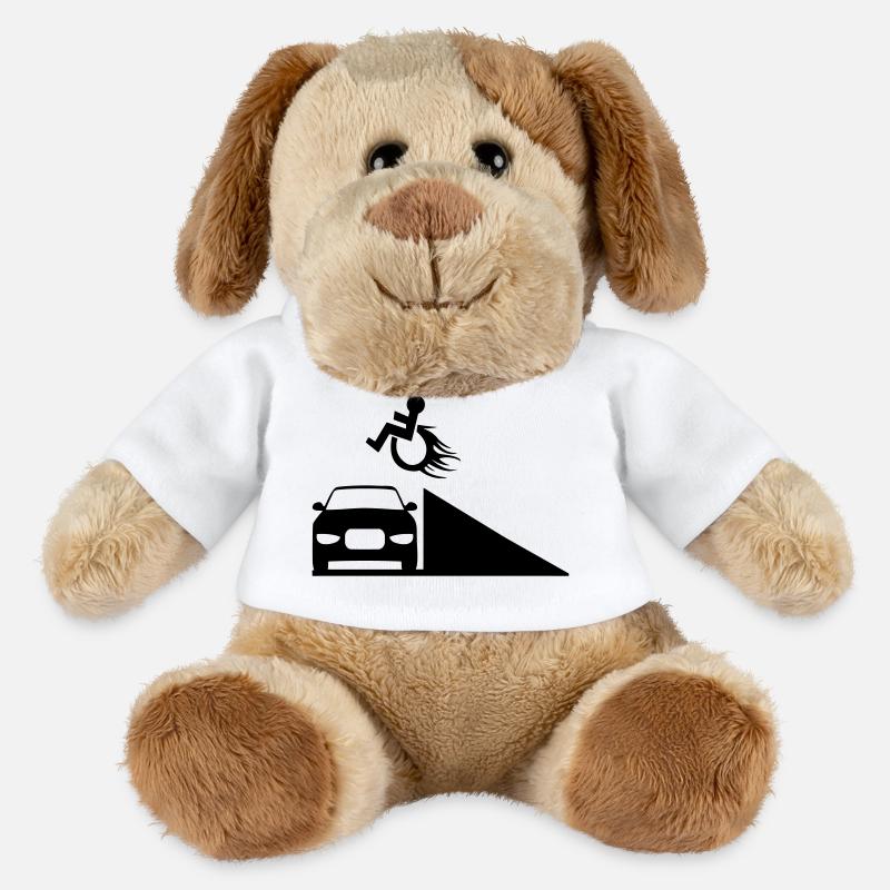 Rollstuhlfahrer springt über eine Rampe # - MiniFeet® Hund Helge - Weiß