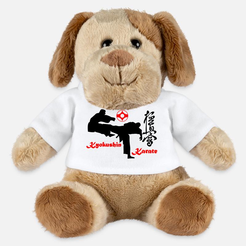 Kyokushin karate KO kick ze znakiem kanku - Piesek MiniFeet® Helge - biały