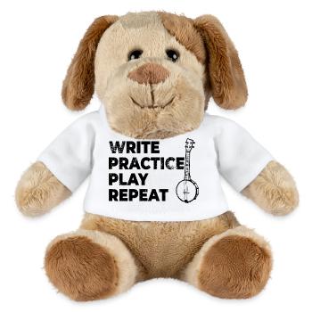 Motivating banjo saying - MiniFeet® Dog Helge - white - Front