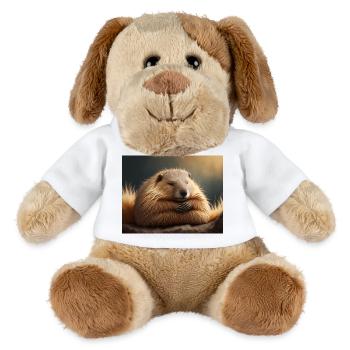 Cute animals doing hibernation – marmot - MiniFeet® Dog Helge - white - Front