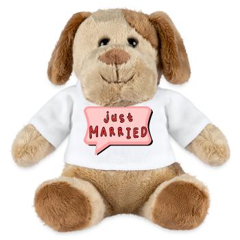 ICH HABE GERADE GEHEIRATET. Junggesellinnenabschied. VALENTINSTAG. PAAR - MiniFeet® Hund Helge - Weiß - Vorne