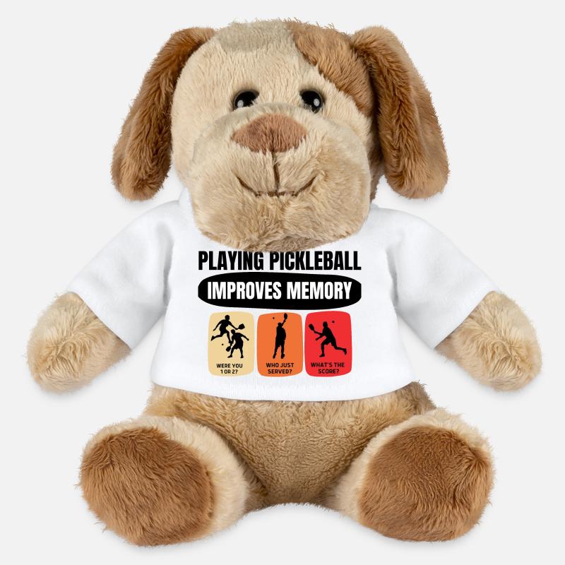 Playing Pickleball Improves Memory Funny - MiniFeet® Dog Helge - white