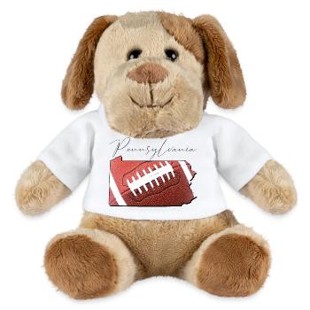 Football in der Pennsylvania State Landkarte PA - MiniFeet® Hund Helge - Weiß - Vorne