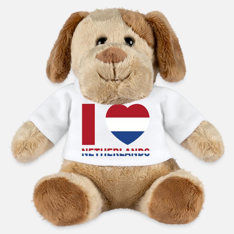 J’aime les Pays-Bas - Chien en peluche Helge MiniFeet® - blanc