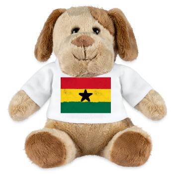 Drapeau du Ghana – La puissance de l’Afrique - Chien en peluche Helge MiniFeet® - blanc - Devant