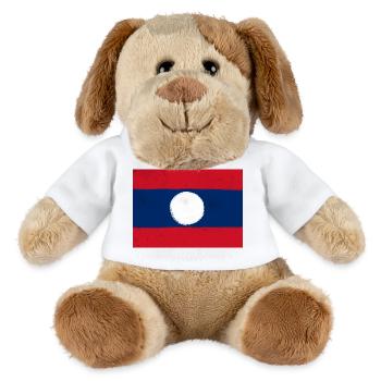 Flagge von Laos - MiniFeet® Hund Helge - Weiß - Vorne