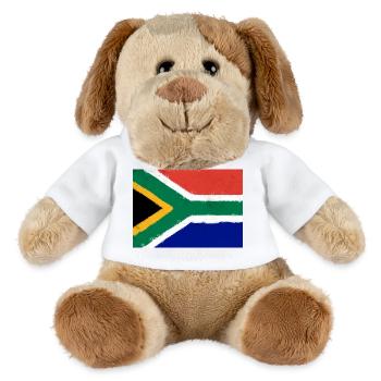 Drapeau de l’Afrique du Sud - Chien en peluche Helge MiniFeet® - blanc - Devant