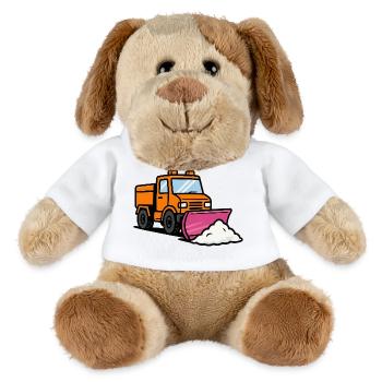 Chasse-neige amusant avec pelle à neige - Chien en peluche Helge MiniFeet® - blanc - Devant
